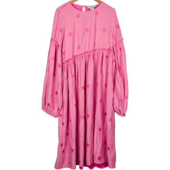 Stella McCartney Girls' Pink Stars Long Sleeve Dress Size 12 - Picture 1 of 2